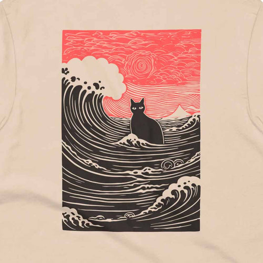 Black Cat on the Ocean T-Shirt