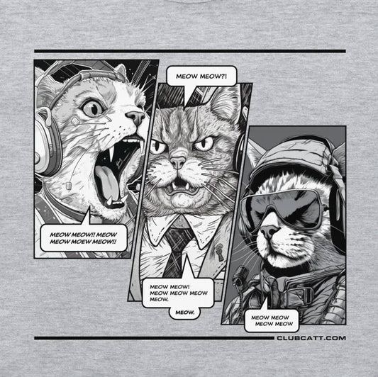 Captain Meow Meow Comic - T-Shirt with Cats